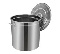 Marmite en Acier Inoxydable avec Couvercle et Panier Marmite Induction Marmites à Soupe 50L,Grande Capacité,Pour Cuisinière à Gaz, Brûleur électrique, Brûleur à Induction