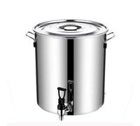 Marmite en acier inoxydable avec couvercle, fond triple couche for une chaleur uniforme, marmite à pâtes et à soupe for la cuisson, l'ébullition et le ragoût(30L (35 * 35cm/13.8 * 13.8inch))
