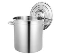 Marmite en acier inoxydable - Casserole à soupe résistante à induction avec couvercle et poignée, design durable pour cuisiner et cuire des repas sains, passe au four