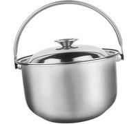 Marmite en acier inoxydable - Casserole robuste de 8 litres pour soupes, ragoûts et bouillons - Batterie de cuisine compatible avec induction pour chefs à domicile