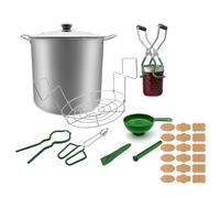 Marmite en acier inoxydable de 20l, kit de démarrage pour débutants avec support, pinces, lève-bocaux. Fonctionne sur toutes les cuisinières, y compris l'induction, le gaz (Bocs non inclus-vert)