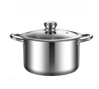 Marmite en acier inoxydable de 32 cm avec fond multicouche, grande casserole pour induction gaz, électrique, chauffage rapide et uniforme, idéal pour les soupes, les ragoûts et les pâtes, capacité