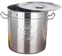 Marmite en Acier Inoxydable, Marmite à Soupe 30/50/70l avec Couvercle Marmite De Camping Marmite en Acier Inoxydable pour Mijoter, Rôtir Et Garder Au Chaud sur Les Cuisinières à Gaz, Silver, 70L