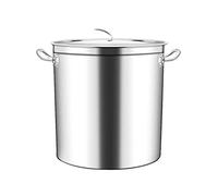 Marmite en acier inoxydable, Seau rond domestique avec couvercle, seau à saumure commercial de grande capacité, adapté tous les types cuisinières(35 * 35cm(32L))