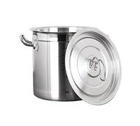 Marmite en acier inoxydable, Seau rond domestique avec couvercle, seau à saumure commercial de grande capacité, adapté tous les types cuisinières(25 * 25(11L))