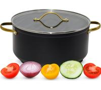 Marmite en aluminium avec couvercle en granit HANYS 7,5L INDUCTION GAS noir