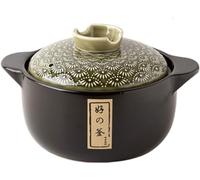 Marmite en Argile Japonaise en Céramique Noire avec Couvercle - Marmite Résistante à La Chaleur pour La Cuisine à La Maison, Marmite pour Le Dîner Et La Fête, B, 2.5L