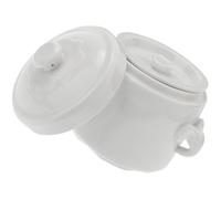 Marmite en Céramique Blanche avec Couvercle 1100ml, Soupe et Desserts | Bol Vapeur Multifonction, Cuisson D’œufs, Service Classique, Usage la Cuisine, Format 1100ml, Finition Blanche