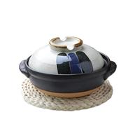 Marmite en céramique colorée, cocotte résistante à la chaleur avec couvercle, petite marmite ronde en faïence, cuiseur à riz for ragoût de nouilles à soupe