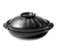 Marmite en céramique, petite casserole cuivre, cocotte noire avec couvercle, marmite argile résistante à la chaleur, antiadhésive terre cuite for restaurant