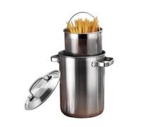 Marmite en céramique, petite casserole cuivre, marmite à asperges, pâtes acier inoxydable, cuiseur vapeur for légumes avec panier et couvercle, 4 L