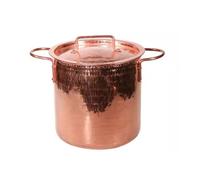 Marmite en cuivre massif - Casserole à soupe robuste avec couvercle pour ragoûts et bouillons, faitout traditionnel pour la cuisson sur la cuisinière