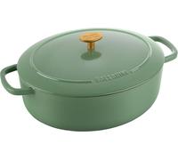 Marmite en fonte Bellamonte vert foncé de 4,5 L avec couvercle