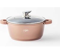 Marmite en fonte d'aluminium avec couvercle en verre Ø20cm, induction, revêtement en marbre, poêle à soupe Copper