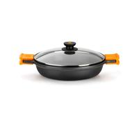 BRA Efficient | Faitout Bas 45 cm sans Couvercle, Fonte D'Aluminium, avec Antiadhésif Platiunm Plus sans PFOA, avec Anses en Silicone Démontables, Tous Feux Dont Induction