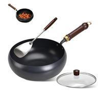 Marmite En Fonte Épaisse Non Revêtue, Suntuup Poêle Japonaise En Fonte Non Revêtue, Poêles Antiadhésives Forgées À La Main, Poêles À Frire Pour Cuisinières À Gaz Plaques À Induction,Glasdeckel-24CM