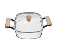 Marmite en Verre Borosilicate 3,5 L à Induction Couvercle | Corps Transparent à Double Poignée, Surveillance Visible, Revêtement Antiadhésif, pour Cuisson sur Cuisinière, Café