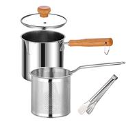 Marmite, Ensemble de Friteuse en Acier Inoxydable, Friteuse de Cuisine, Marmite À Frites avec Panier Tamis, Marmite À Friteuse pour Types de Cuisinières, Marmite À Friteuse pour Cuisine