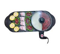 Marmite Et Gril Électrique 2 En 1, Double Face, Multifonction For Griller, Frire, Bouillir, Faire Fondre - Tube Chauffant En U, Chauffage Rapide