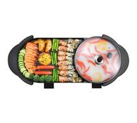 Marmite Et Gril Électrique 2 En 1, Double For Shabu-shabu Barbecue, Multifonction: Griller, Frire, Bouillir - Élément Chauffant U, Chauffage Rapide