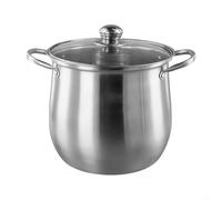 Marmite extra large en acier inoxydable 201 avec couvercle en verre résistant à la chaleur - 22 cm - pour plaques à induction, cuisson à la vapeur, etc