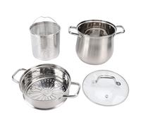 Marmite Inox 2L avec Poignées Antibrûlure et Fond Composite Épais - Casserole Antiadhésive Durable, Panier Vapeur Inclus, Parfaite pour Cuisine Familiale (Tapez 1)