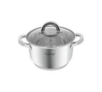 Cheffinger Marmite Inox avec Couvercle en Verre 18cm 2.9L Compatible Induction
