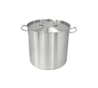 Vogue Marmite haute en acier inoxydable, 35,5 litres, grande marmite, taille : 360(diamètre)mm, plaque à induction, compatible gaz, électrique et dessus solide, couvercle vendu séparément (T147), T555