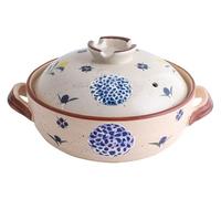 Marmite Japonaise En Argile, Cocotte Donabe En Céramique, Marmite En Argile Avec Couvercle, Batterie De Cuisine Ronde En Céramique Résistante Aux Hautes Températures For Cuisson(2.2L)