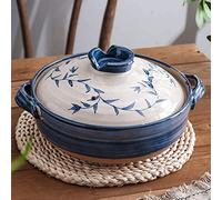 Marmite, marmite Japonaise imprimée, cocotte Ronde en céramique Faite à la Main avec Couvercle, marmite en Argile, cocotte isolée, marmite en céramique, marmite à ragoût Lent, Casserole antiadhésive