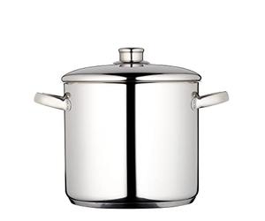 Marmite MasterClass, Marmite En Acier Inoxydable Résistante À La Chaleur Avec Couvercle, Grande Marmite Pour Les Soupes, Les Ragoûts Et Les Bouillons, Polie Miroir, 7 Litres, Argentée