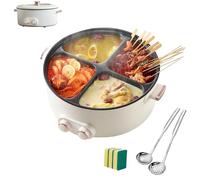 Marmite multifonctionnelle à quatre grilles, marmite électrique à 4 compartiments, avec 4 saveurs, grande capacité de 6 L indépendante, marmite électrique for fête à la maison