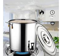 Marmite Multifonctionnelle avec Couvercle - Marmite avec Robinet, Seau À Soupe De Grande Capacité en Acier Inoxydable 304 avec Robinet, Seau À Thé d'eau Chaude pour Restaurant(30x30CM)
