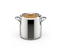 Lagostina Marmite Emozione Pastaiola Ø20cm Inox 18/10 Induction & Gaz Couvercle Bois Fond Lagotherm