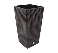 Prosperplast Pot de fleurs Rato Square avec insert de plantation l 33 x h 61 x p 33 cm marron foncé