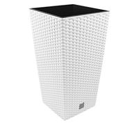 Prosperplast Pot de fleurs Rato Square, avec insert de plantation (l 40 x h 75 x p 40 cm, blanc)