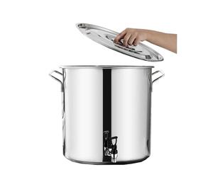 Marmite ronde avec robinet, en acier inoxydable 304, fond composite, poignées ergonomiques, capacité de 5 à 90 litres, idéale les soupes, les ragoûts et bien plus encore. (40 * 50cm(56L))