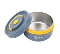 Marmite Thermique 420 Ml En Acier Inoxydable 304, Double Couche, Portable, Forme Ronde, RéCipient à DéJeuner Thermique, Type D'isolation Bleu Foncé