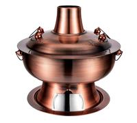Marmite traditionnelle en acier inoxydable au charbon de bois - Cuiseur Shabu vintage pour casserole et soupe chinoise authentique - Idéal pour les réunions de famille et les fêtes