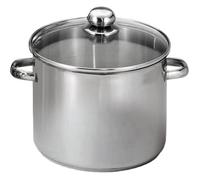 Marmite Traiteur En Acier Inoxydable-Couvercle Verre,Trou Vapeur,Poignées Métal-Tous Feux Dont Induction-Triple Fond Diffuseur-32Cm