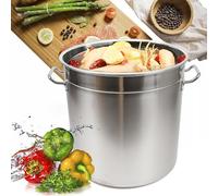 Marmite universelle en acier inoxydable avec couvercle, pour induction, gaz, électrique, céramique (argent) 35 l