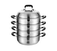 Marmite Vapeur 4 Couches avec Panier Vapeur, Épaissie, pour Cuisinière À Gaz Et À Induction,30cm