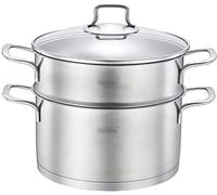 Marmite Vapeur Inox Double Fond pour Cuisinière à Gaz et Induction Diamètre 22cm