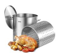 Marmite - VEVOR - SP64QT404506S - 60,5 L - Ø 40 cm - Panier, couvercle & poignée
