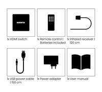 Marmitek Commutateur HDMI Connect 350 UHD 2.0 – 4K60Hz 5 entrées/1 sortie HDR HDCP 2.2 auto IR