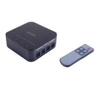 Marmitek Connect TS41 - Switch Toslink 4 entrées 1 Sortie 192 kHz S/PDIF | Commutateur audio optique S/PDIF pour TV et ampli, sans délai ni perte, Dolby Digital, DTS, LPCM et télécommande