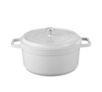 Marmites à Soupe Marmite en fonte d'aluminium émaillée avec couvercle antiadhésif robuste Mini marmite en fonte d'aluminium Ustensiles de cuisine for la maison(20CM,White)