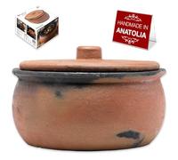 Marmites de cuisson en argile avec couvercle - Marmites en terre cuite non émaillée - Cocotte traditionnelle pour cuisson sur cuisinière - Plat à rôtir vintage portugais en terre cuite (extra large)