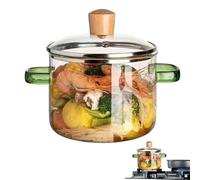 Marmites De Cuisson En Verre - 1600 Ml Casserole Transparente Résistante À La Chaleur À Chauffage Rapide Pour Mijotage | Marmite De Cuisson En Verre Avec Couvercle - Pour Sauce, Cuisinière, Soupe, Pât