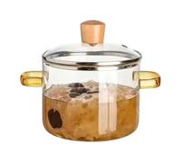 Marmites De Cuisson En Verre - 1600 Ml Transparent Résistant À La Chaleur avec Chauffage Rapide Théière pour Mijotage,Pots Transparents pour la Préparation de Plats | pour Lait, Pâtes, Sauce, Soupe et